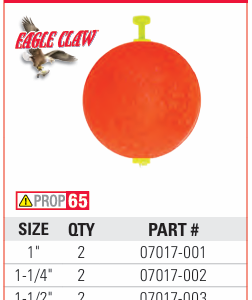 eagle claw unweighted foam round snap on floats