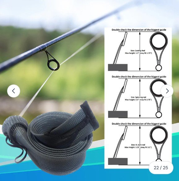 Reaction Tackle Fishing Rod Cover / Rod Sleeve / Rod Sock (2-Pack)