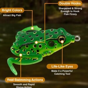 reaction tackle 2.25" hollow body frogs with swimming legs (2 pack)