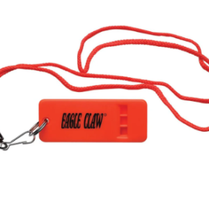 eagle claw flat fluorescent orange boat whistle with lanyard